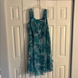 Ella Teal and Blue Floral Midi Dress